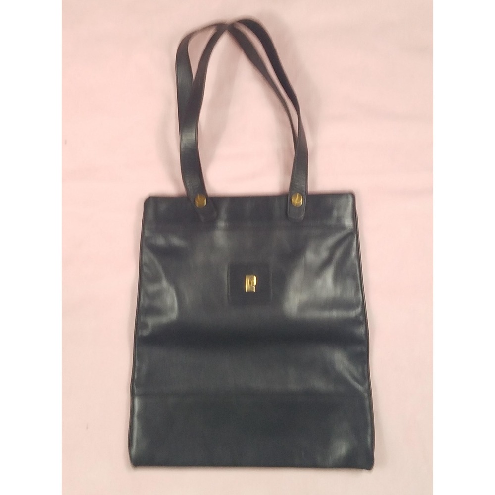 70s PIERRE CARDIN leather tote zipped purse vintage designer bag